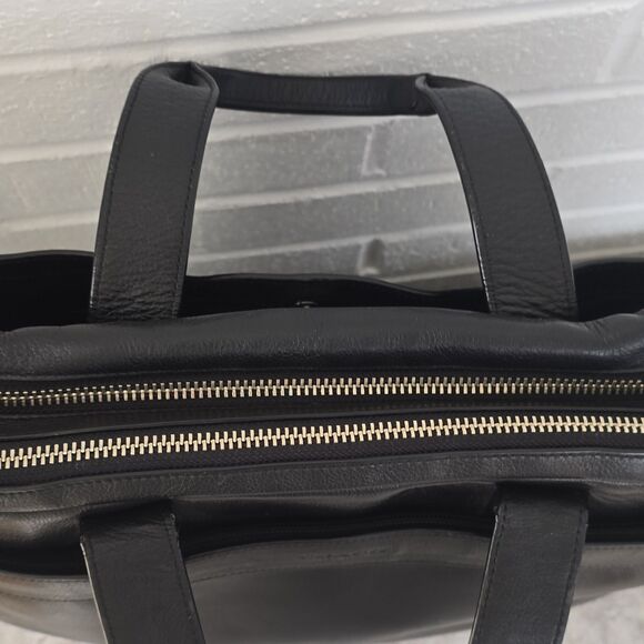 Coach Hamilton Black Leather Briefcase Padded Solid F54804 - Picture 11 of 16